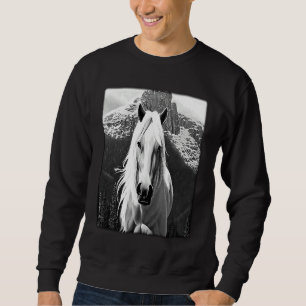 Horse graphic animal motif riding a with print hor sweatshirt