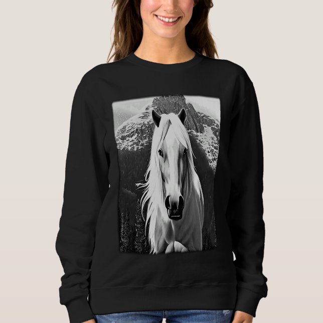 Horse graphic animal motif riding a with print hor sweatshirt (Front)