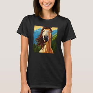 Horse graphic animal motif riding a with print hor T-Shirt