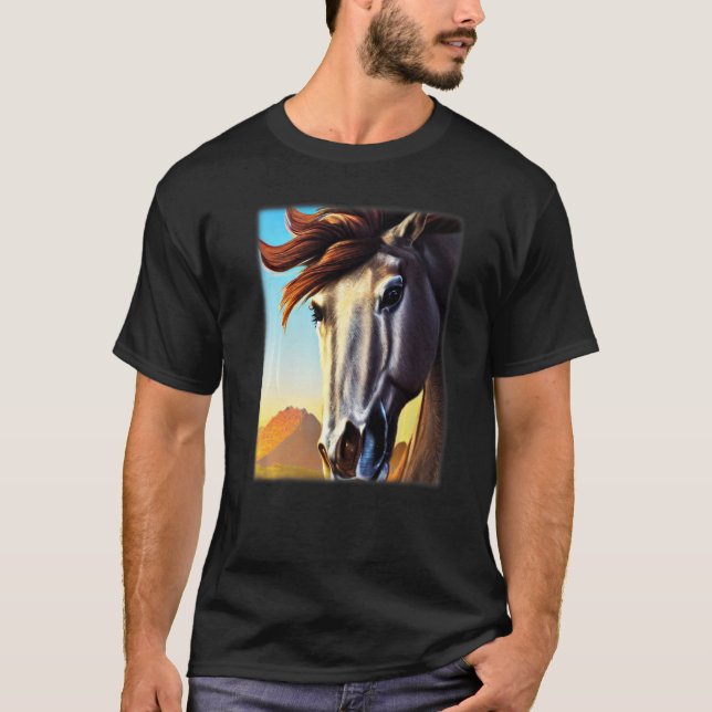 Horse graphic design animal motif riding a with pr T-Shirt (Front)