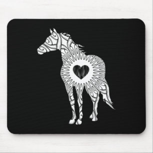 Horse Graphic White Equine Horseback Riding Gift Mouse Pad