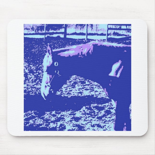 Horse Grazing Pop Art Mouse Pad (Front)
