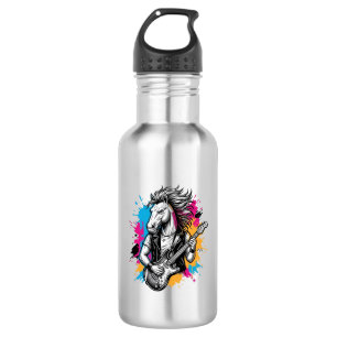 Horse Guitar Player Vintage Engraving T-Shirt Desi 532 Ml Water Bottle