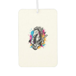 Horse Guitar Player Vintage Engraving T-Shirt Desi Car Air Freshener