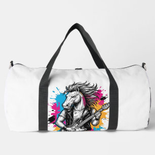 Horse Guitar Player Vintage Engraving T-Shirt Desi Duffle Bag