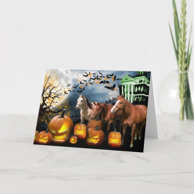 Horse Halloween Greeting Card (Front)
