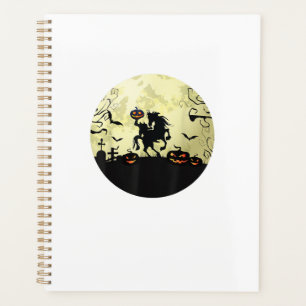 horse halloween headless horseman Pumpkin and moon Planner
