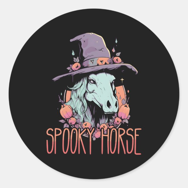 Horse Halloween Horseback Riding Trick Or Treat Classic Round Sticker (Front)