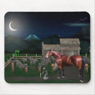 Horse Halloween With Ghoul Friends Mousepad