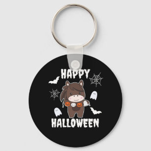 Horse Happy Halloween Pumpkin Bat Costume Key Ring