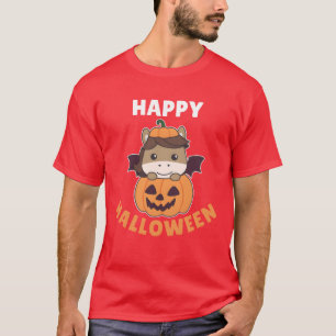 Horse Happy Halloween Pumpkin Bat Costume vintage T-Shirt
