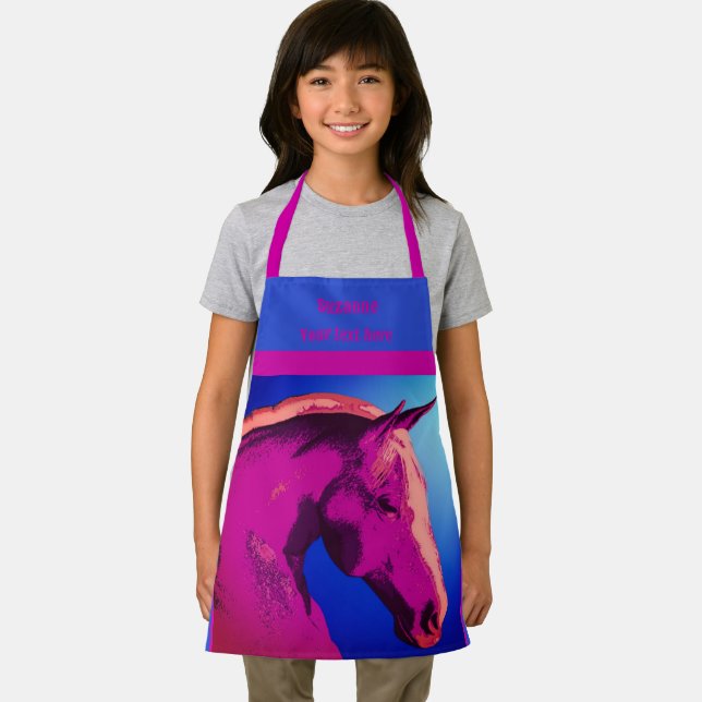Horse Head Abstract Colours  Personalised Apron (Insitu)