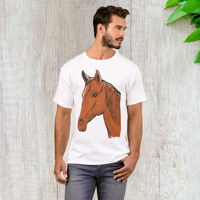 Horse Head Brown Farm Animal T-Shirt (Creator Uploaded)