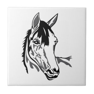 Horse head ceramic tile