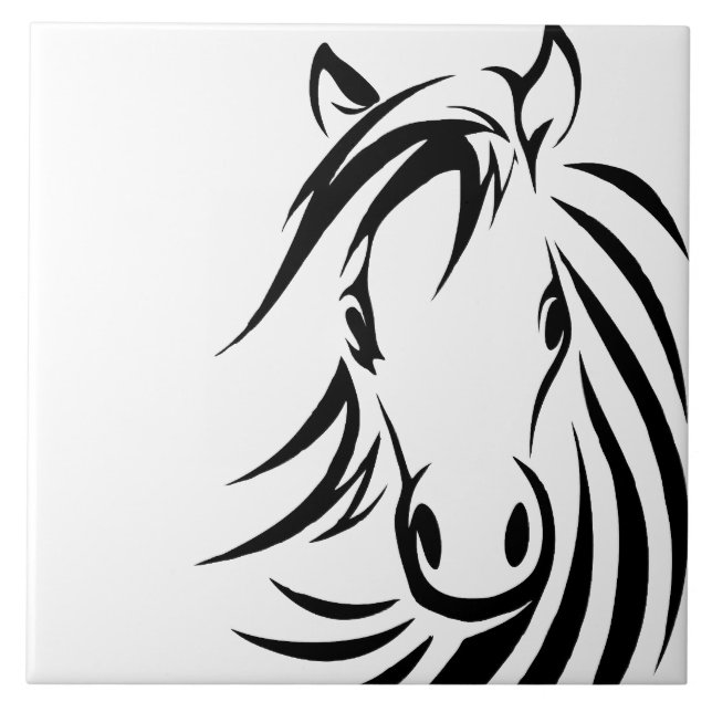 Horse Head Ceramic Tile (Front)