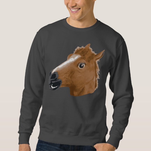 Horse Head Creepy Mask Sweatshirt (Front)