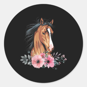 Horse Head Equestrian Horse For Girls Lover Horseb Classic Round Sticker