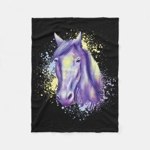 Horse Head For Horseback Riding Horse Fleece Blanket