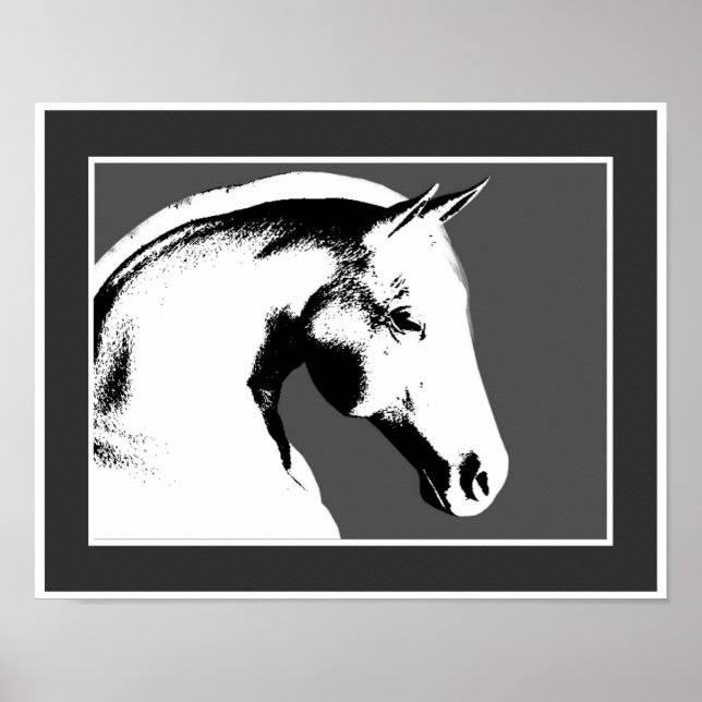 Horse Head In Black And White Poster (Front)