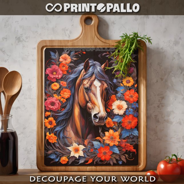 Horse head in magic flowers parade tissue paper (Creator Uploaded)