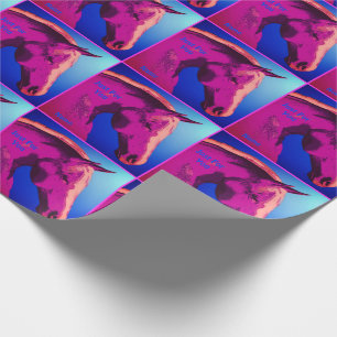 Horse Head In Pink Personalised Wrapping Paper