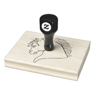 Horse Head, Line Art, Big 4" x 5" Rubber Stamp