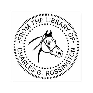 Horse Head Line Art NF Name Return Address Self-inking Stamp