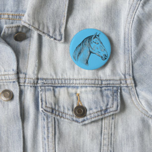 Horse Head Portrait 6 Cm Round Badge