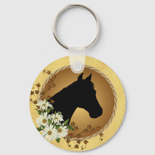 Horse Head Silhouette Key Ring