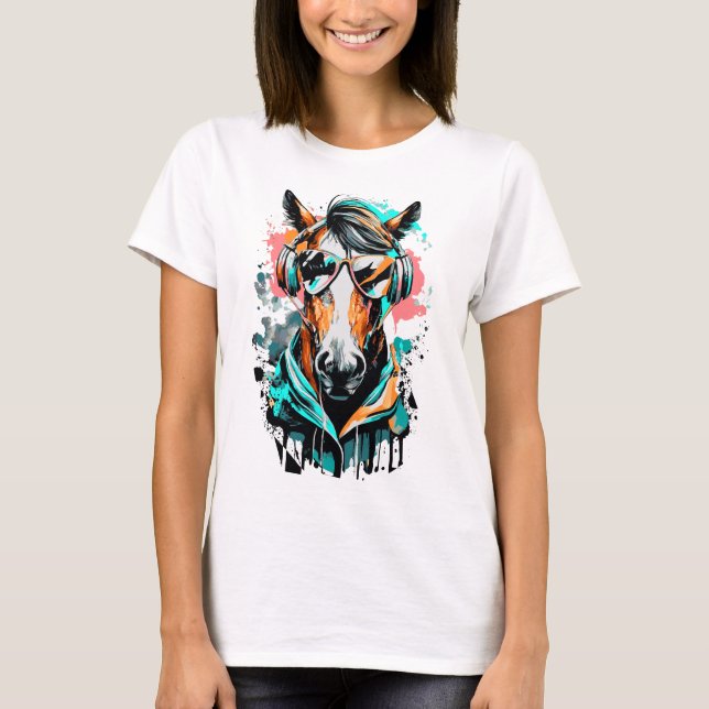 Horse Head T-Shirt - Horse Riding T-Shirt (Front)