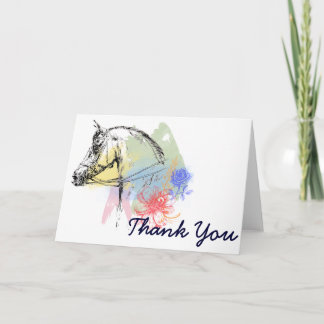 Horse Head Watercolors Thank You Card