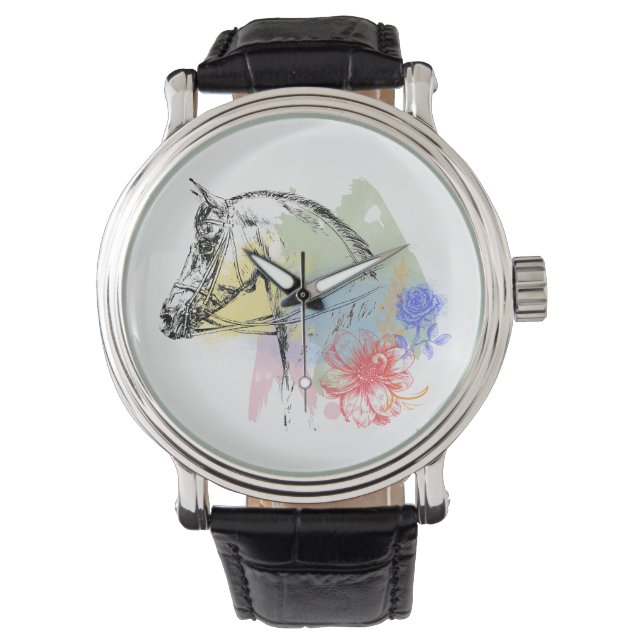 Horse Head Watercolors Watch (Front)