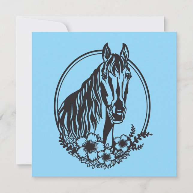 Horse head with flowers  (Front)