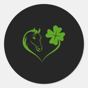 Horse Heart and Leaf Irish St. Patrick Day Gift Ho Classic Round Sticker