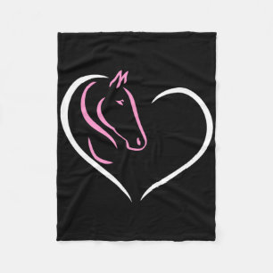 Horse Heart Cute Horseback Riding Equine Equestria Fleece Blanket