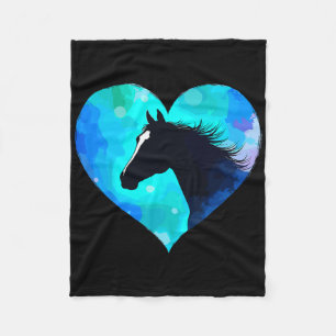 Horse Heart Horse Girl Horse Riding Horseback Fleece Blanket