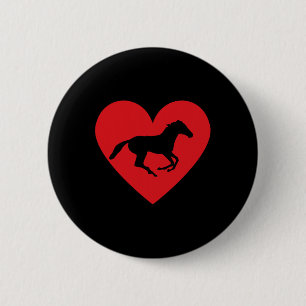 Horse Heart Horseback Equestrian Riding Teen Girls 6 Cm Round Badge