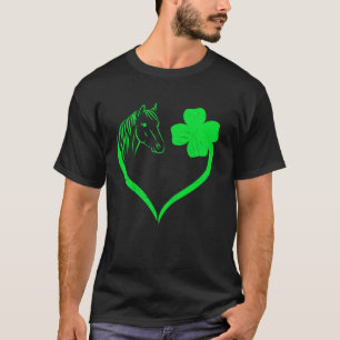 Horse Heart Irish St Patricks Day Shamrock Funny E T-Shirt