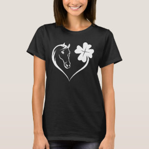 Horse Heart & Leaf Irish St   Patrick Day  Horse T-Shirt