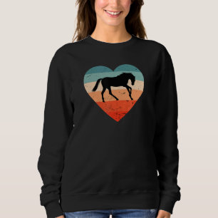Horse Heart Retro Sunset Vintage Distressed Equest Sweatshirt