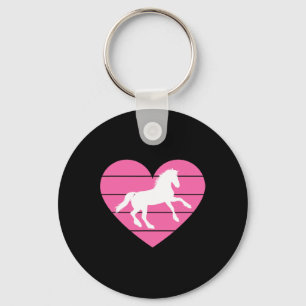 Horse Heart Shaped Design - Horses Horseman Horseb Key Ring