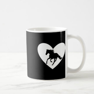 Horse Heart Silhouette Equestrian Horseback Valent Coffee Mug