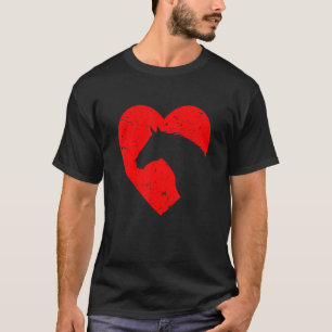 Horse Heart Silhouette For Cowgirl Equestrian Grap T-Shirt