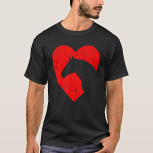 Horse Heart Silhouette For Cowgirl Equestrian Grap T-Shirt