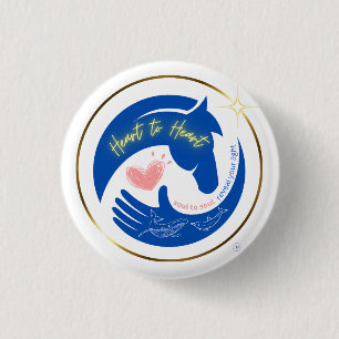 Horse Heart to Heart Healing Vibes Logo 3 Cm Round Badge
