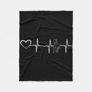 Horse Heartbeat Horse Riding Horse Heartline Horse Fleece Blanket