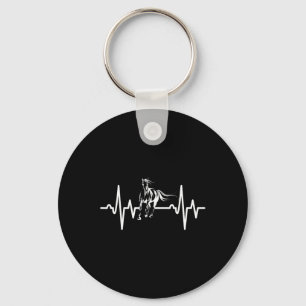 Horse Heartbeat Shirt Horseback Riding Lover Cute Key Ring