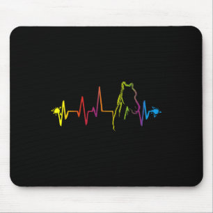 Horse Heartbeat Shirt Horses Horseback Riding Gift Mouse Pad