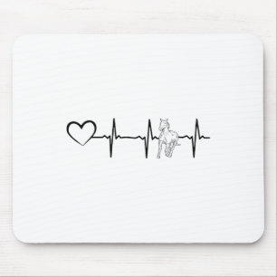 Horse Heartline Horse Riding Horse Heartbeat Horse Mouse Pad
