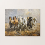 Horse Herd Galloping Mustang Painting Jigsaw Puzzle<br><div class="desc">Experience the thrill of the wild with our Horse Herd Galloping Mustang Painting Jigsaw Puzzle. Featuring a breathtaking painting of mustangs galloping freely, this puzzle captures the grace and power of these majestic horses. Perfect for puzzle enthusiasts and horse lovers alike, this jigsaw puzzle offers hours of engaging entertainment while...</div>